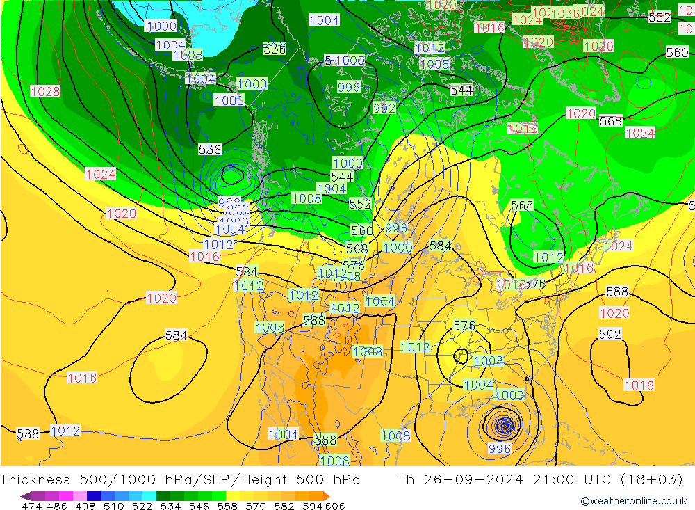 Thck 500-1000hPa NAM 星期四 26.09.2024 21 UTC