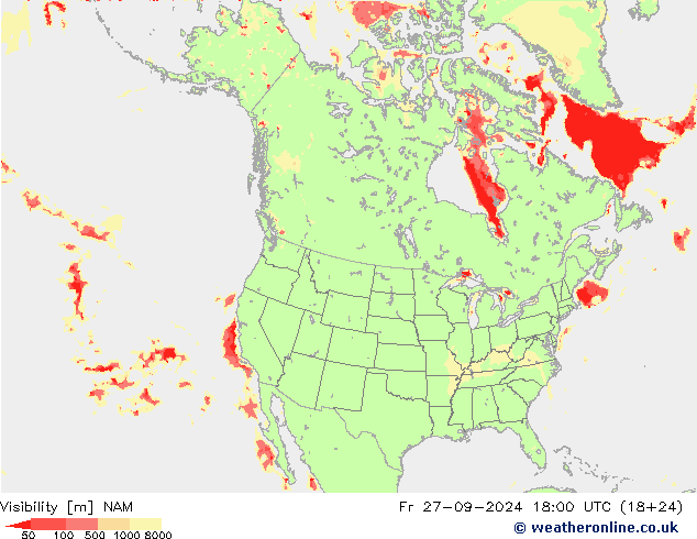 Visibility NAM Fr 27.09.2024 18 UTC