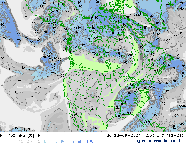 RV 700 hPa NAM za 28.09.2024 12 UTC