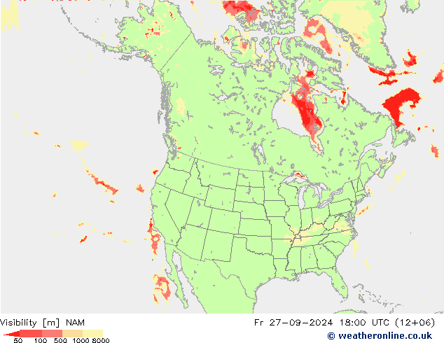 能见度 NAM 星期五 27.09.2024 18 UTC