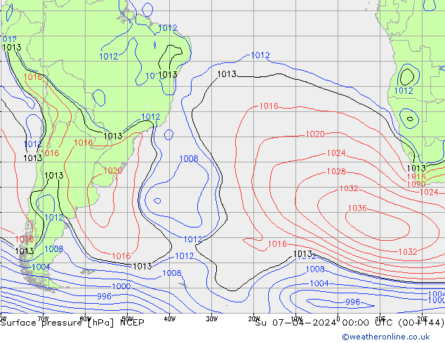 Yer basıncı NCEP Paz 07.04.2024 00 UTC