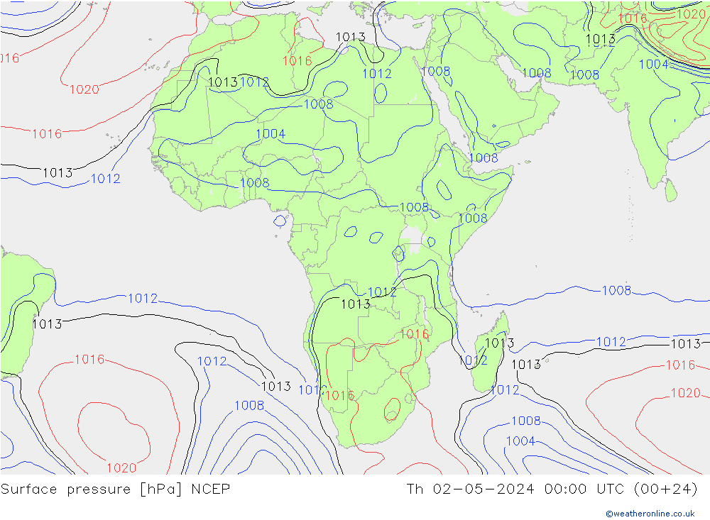 Luchtdruk (Grond) NCEP do 02.05.2024 00 UTC