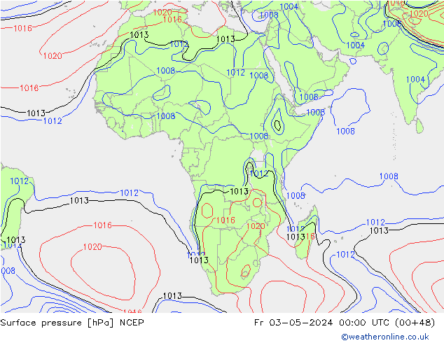 приземное давление NCEP пт 03.05.2024 00 UTC