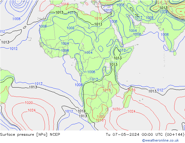 Pressione al suolo NCEP mar 07.05.2024 00 UTC