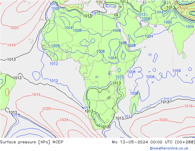 ciśnienie NCEP pon. 13.05.2024 00 UTC