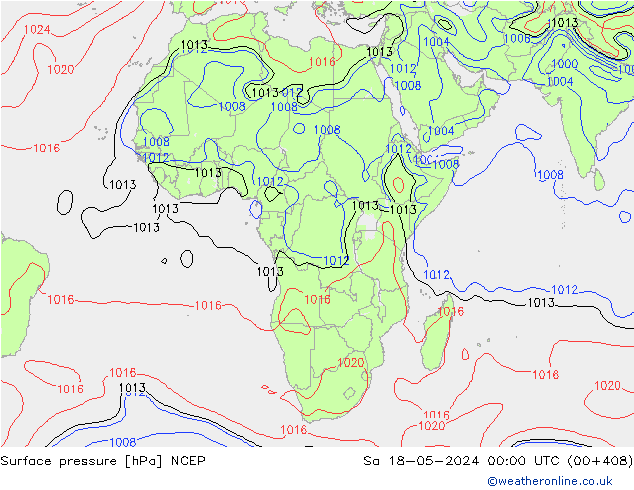 Surface pressure NCEP Sa 18.05.2024 00 UTC