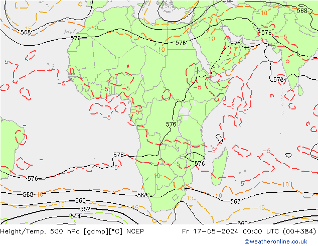 Height/Temp. 500 hPa NCEP ven 17.05.2024 00 UTC