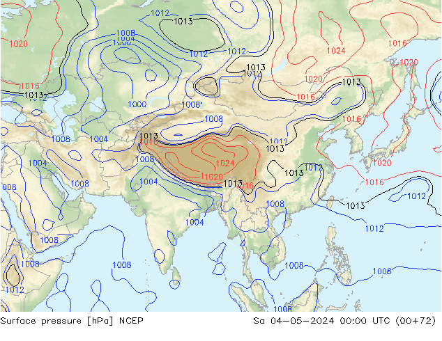 Atmosférický tlak NCEP So 04.05.2024 00 UTC