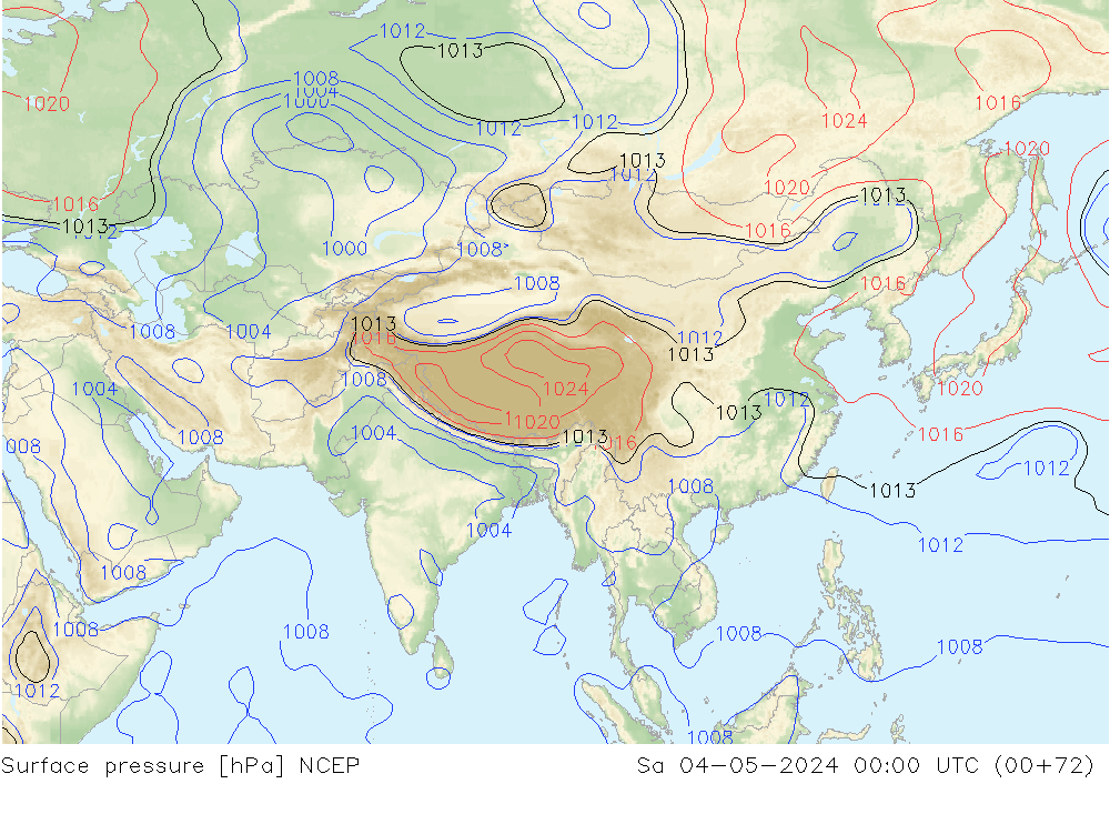 Bodendruck NCEP Sa 04.05.2024 00 UTC