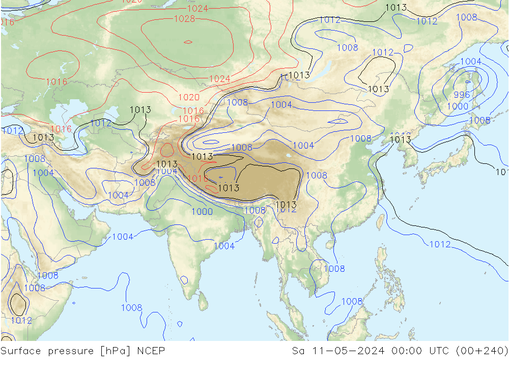Bodendruck NCEP Sa 11.05.2024 00 UTC