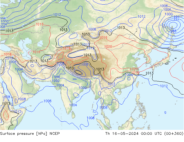 Yer basıncı NCEP Per 16.05.2024 00 UTC