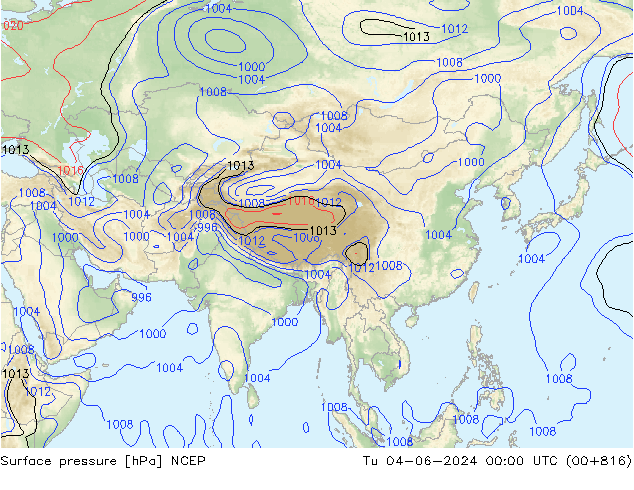 Bodendruck NCEP Di 04.06.2024 00 UTC