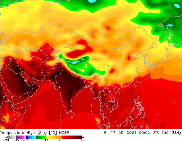 Höchstwerte (2m) NCEP Fr 17.05.2024 00 UTC