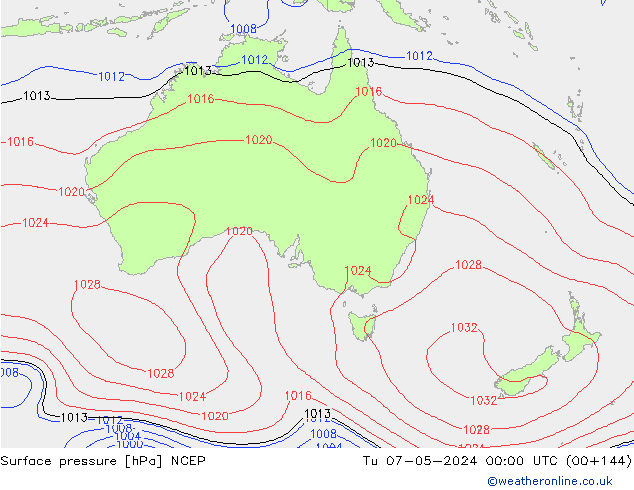 Presión superficial NCEP mar 07.05.2024 00 UTC