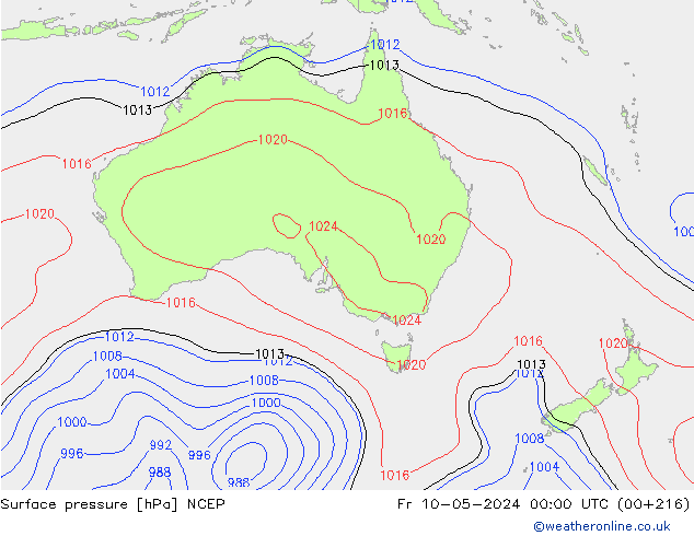 pressão do solo NCEP Sex 10.05.2024 00 UTC