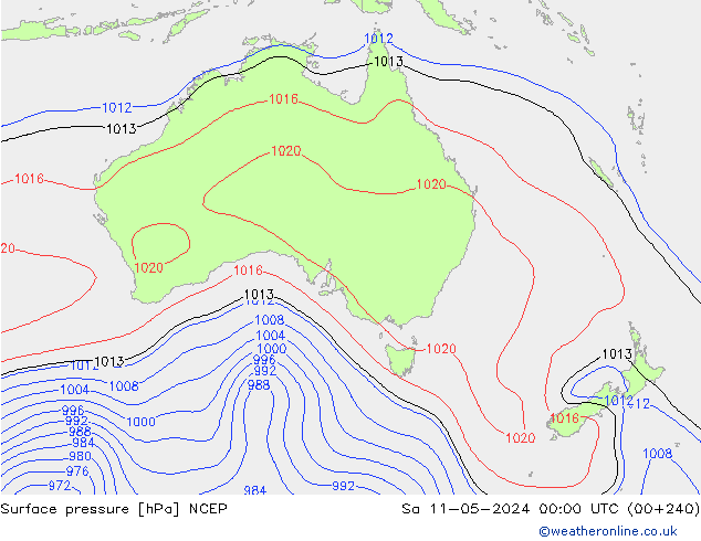 pressão do solo NCEP Sáb 11.05.2024 00 UTC