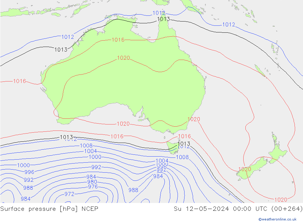 Yer basıncı NCEP Paz 12.05.2024 00 UTC