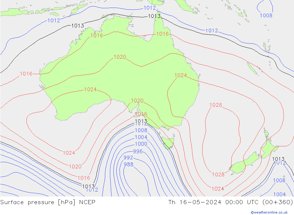 Luchtdruk (Grond) NCEP do 16.05.2024 00 UTC