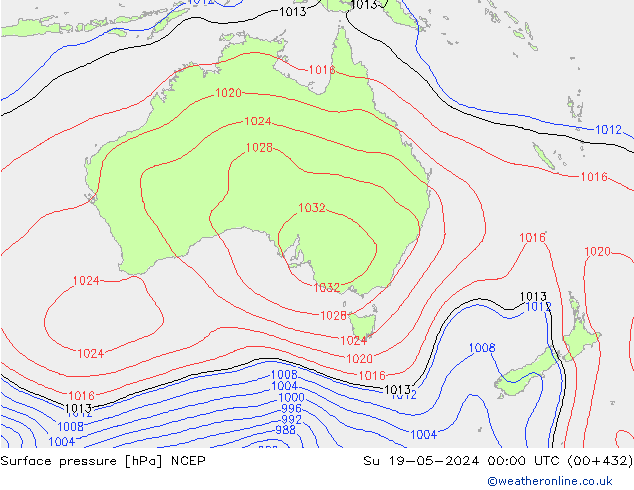 pressão do solo NCEP Dom 19.05.2024 00 UTC