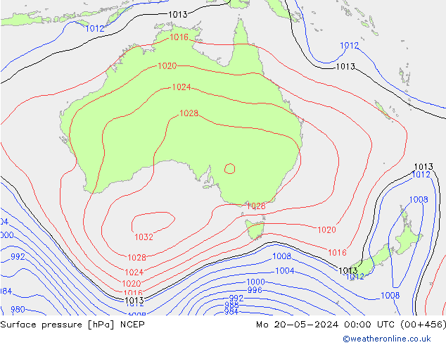 Surface pressure NCEP Mo 20.05.2024 00 UTC