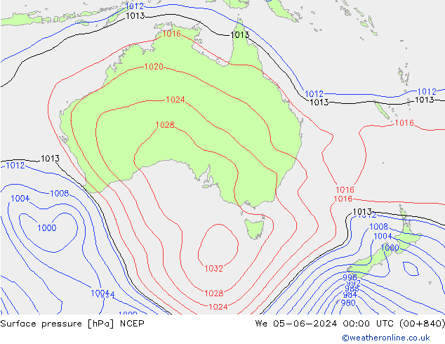 Pressione al suolo NCEP mer 05.06.2024 00 UTC