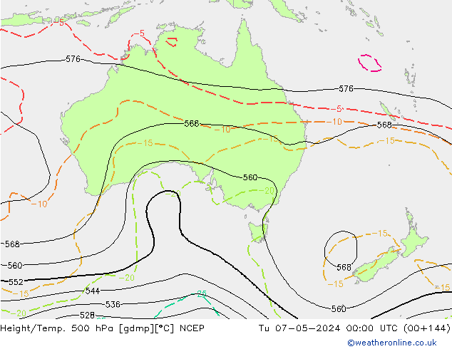 Height/Temp. 500 hPa NCEP mar 07.05.2024 00 UTC