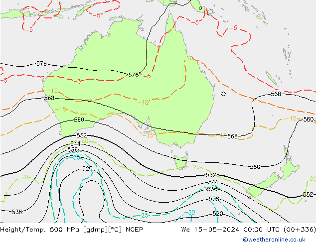 Height/Temp. 500 hPa NCEP St 15.05.2024 00 UTC