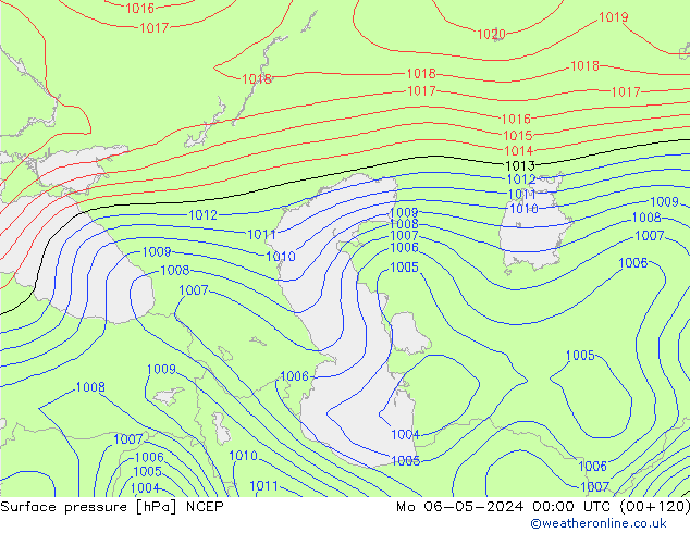 приземное давление NCEP пн 06.05.2024 00 UTC