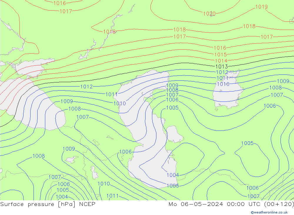приземное давление NCEP пн 06.05.2024 00 UTC