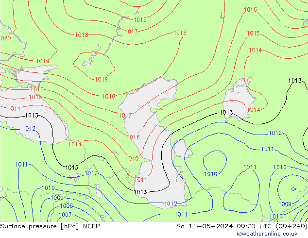 Atmosférický tlak NCEP So 11.05.2024 00 UTC