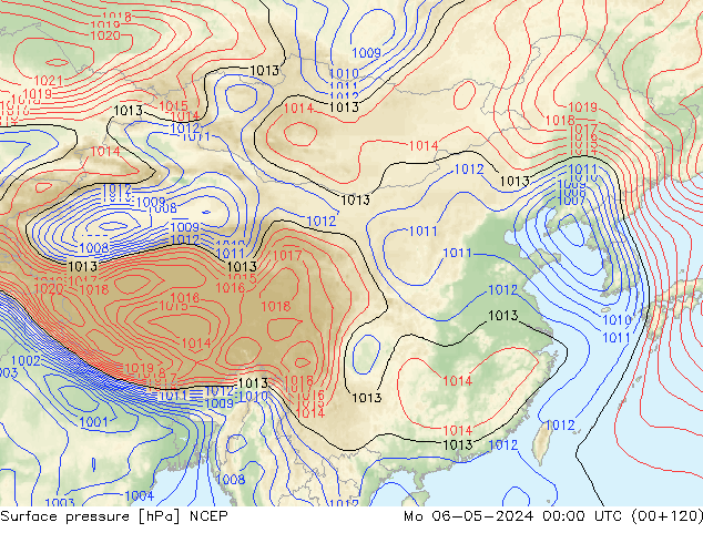 地面气压 NCEP 星期一 06.05.2024 00 UTC