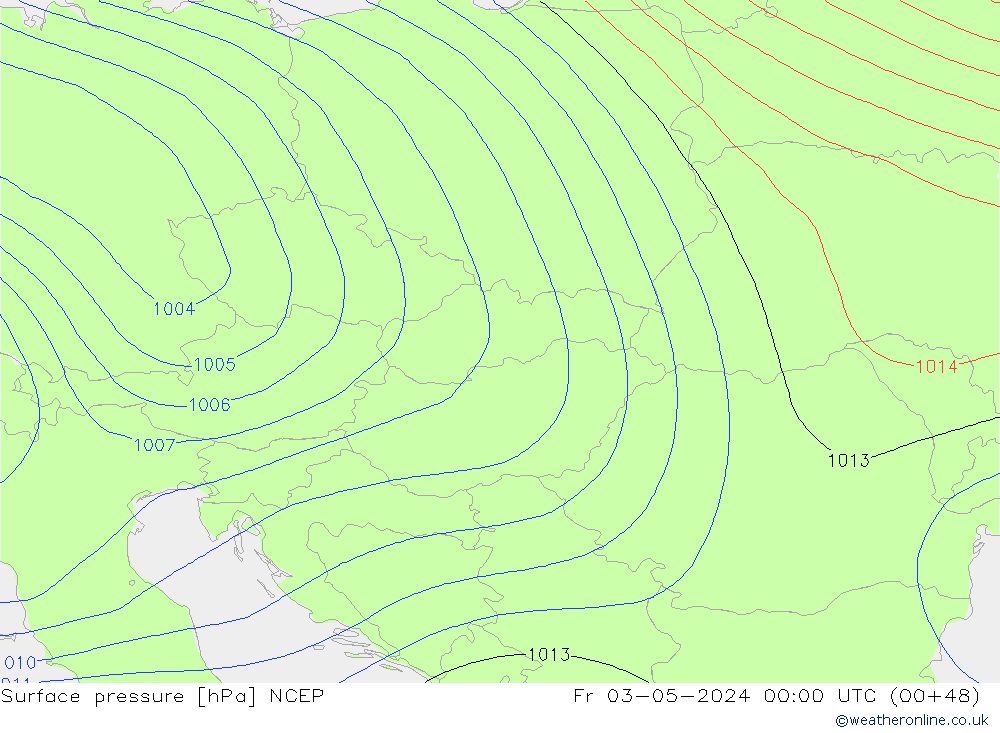 Yer basıncı NCEP Cu 03.05.2024 00 UTC