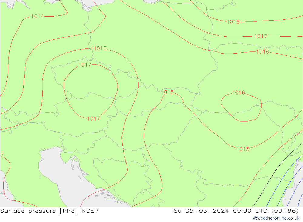 Surface pressure NCEP Su 05.05.2024 00 UTC