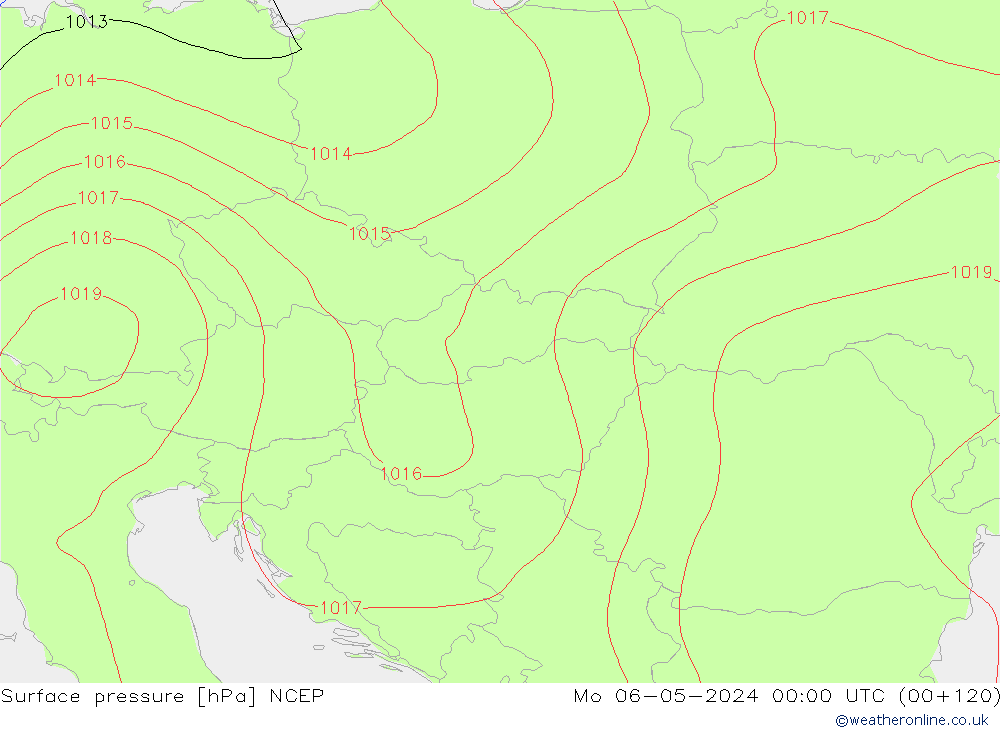 Surface pressure NCEP Mo 06.05.2024 00 UTC