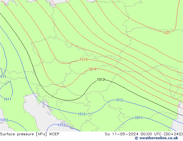 pressão do solo NCEP Sáb 11.05.2024 00 UTC