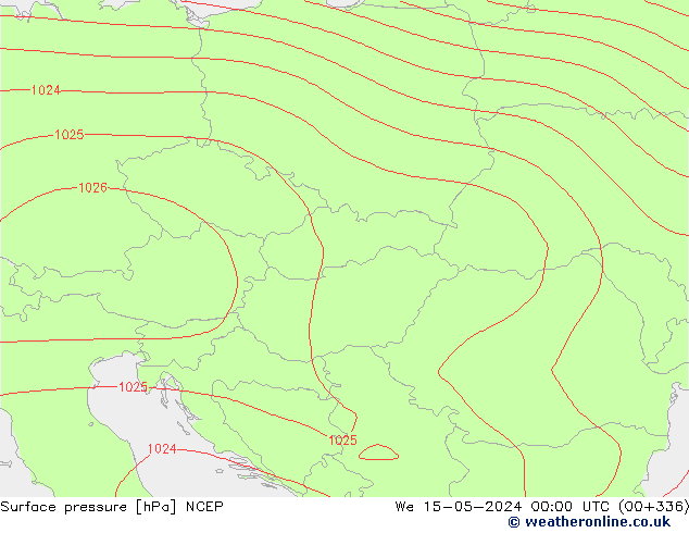 pressão do solo NCEP Qua 15.05.2024 00 UTC