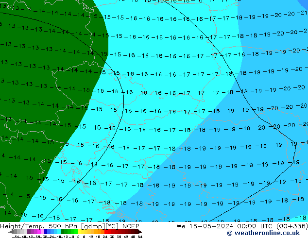 Height/Temp. 500 hPa NCEP  15.05.2024 00 UTC