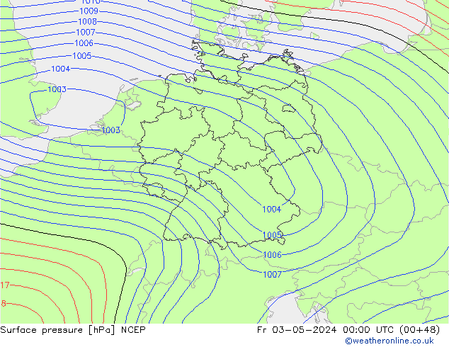 地面气压 NCEP 星期五 03.05.2024 00 UTC