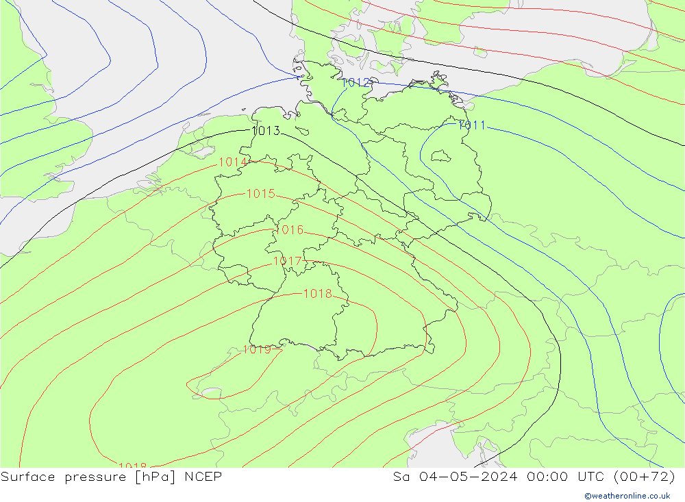 Bodendruck NCEP Sa 04.05.2024 00 UTC