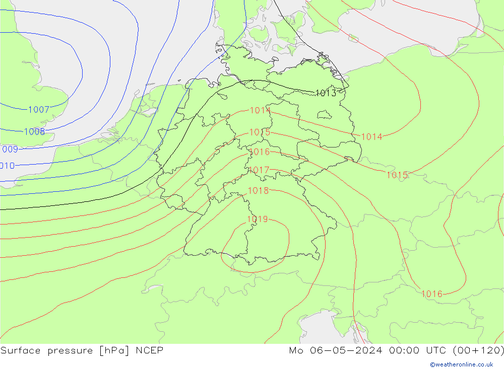 pressão do solo NCEP Seg 06.05.2024 00 UTC