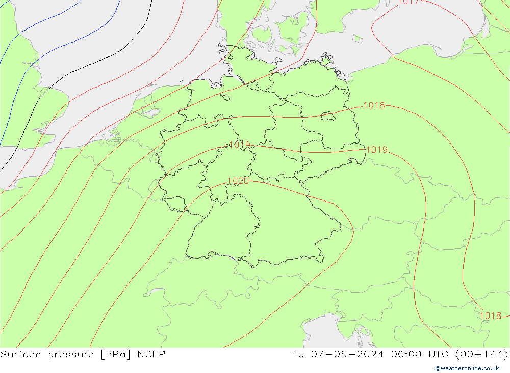 Surface pressure NCEP Tu 07.05.2024 00 UTC