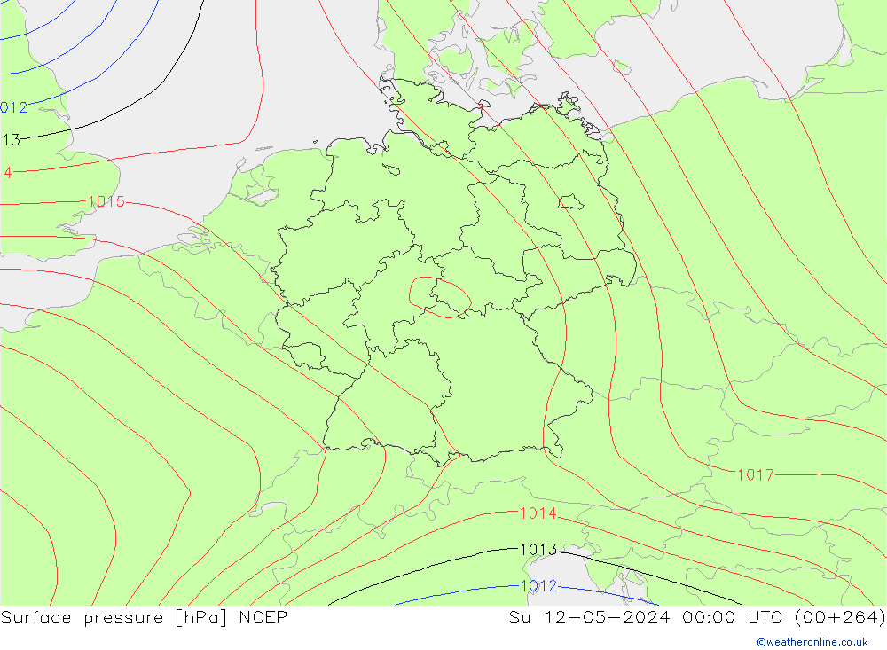 Bodendruck NCEP So 12.05.2024 00 UTC