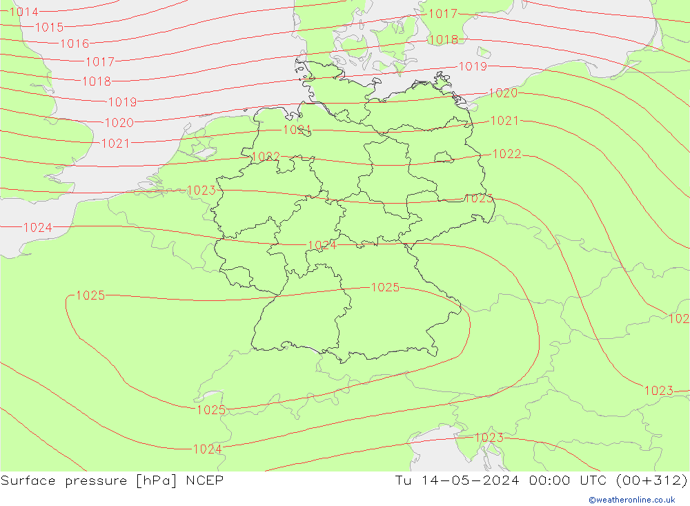 pressão do solo NCEP Ter 14.05.2024 00 UTC