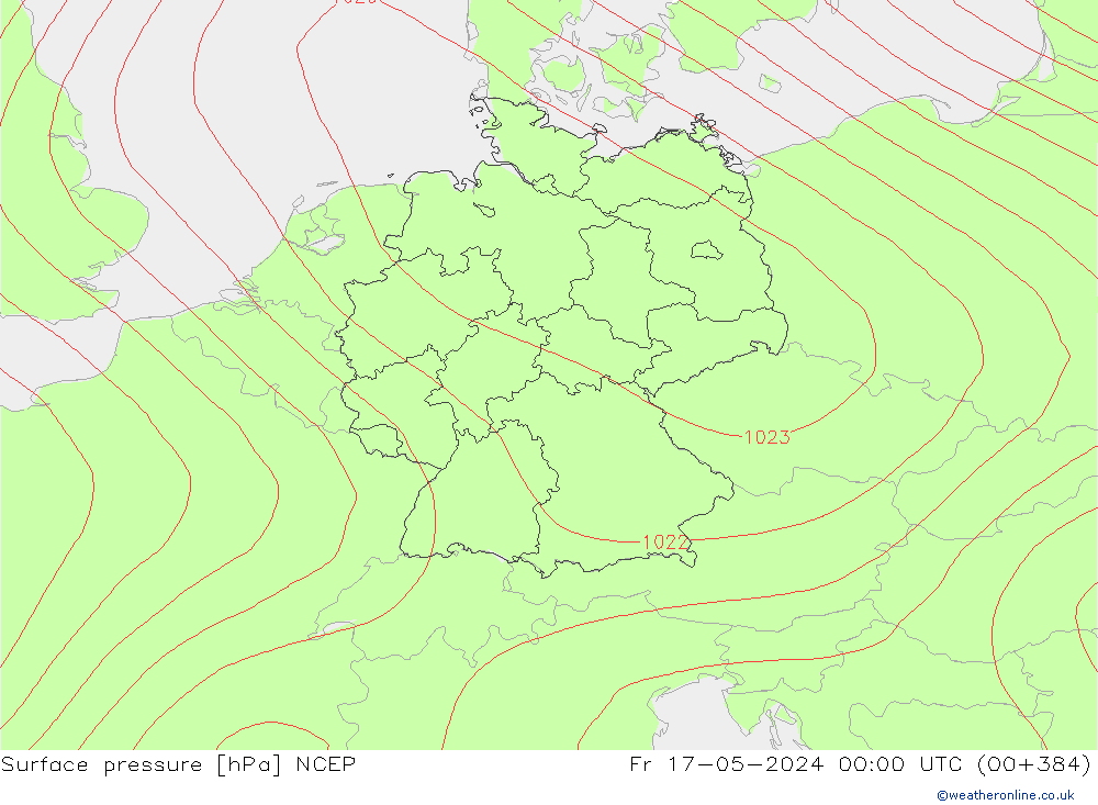 ciśnienie NCEP pt. 17.05.2024 00 UTC