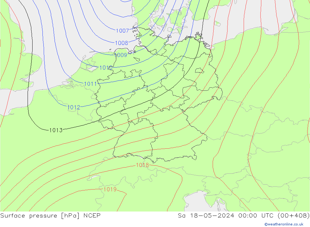 приземное давление NCEP сб 18.05.2024 00 UTC