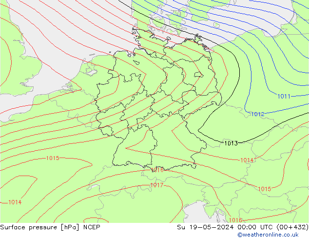 Surface pressure NCEP Su 19.05.2024 00 UTC