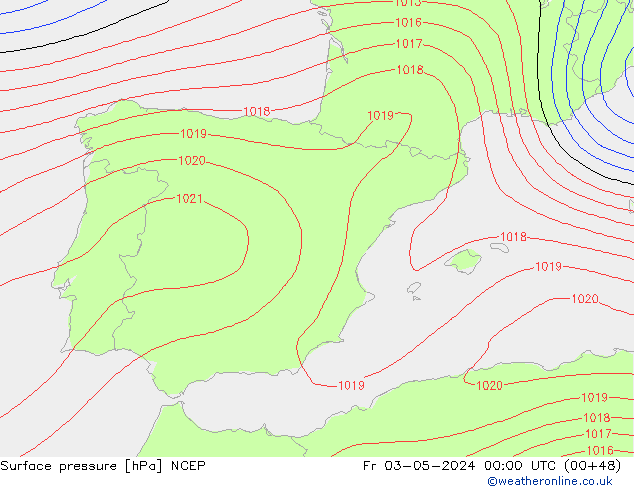 pression de l'air NCEP ven 03.05.2024 00 UTC