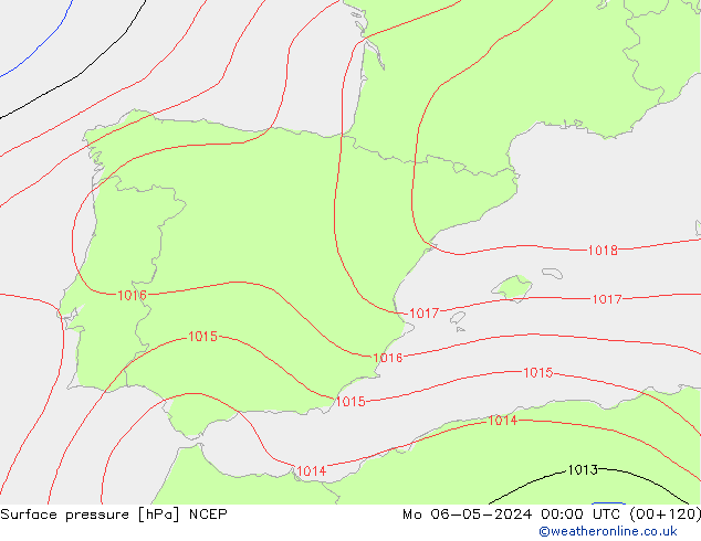 Pressione al suolo NCEP lun 06.05.2024 00 UTC