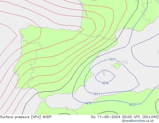 ciśnienie NCEP so. 11.05.2024 00 UTC