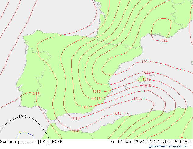 ciśnienie NCEP pt. 17.05.2024 00 UTC